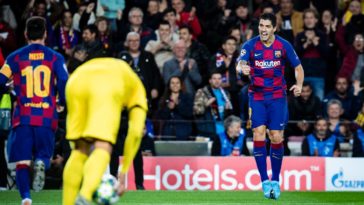 Lionel Messi en Luis Suarez tegen Borussia Dortmund