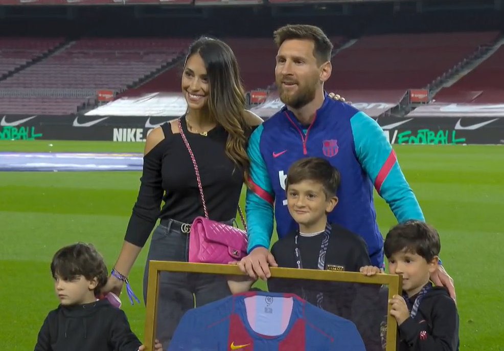 Antonela Roccuzzo en Lionel Messi