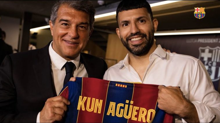 Sergio Agüero is gepresenteerd als speler van FC Barcelona