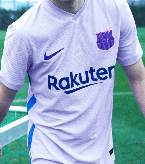 opraken nabootsen Grazen FC Barcelona presenteert paars uitshirt voor seizoen 2021-2022